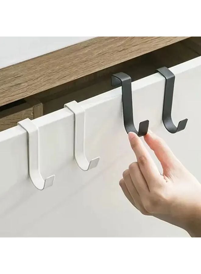 4Pcs Black Heavy Duty Over The Door Hooks No Tools Needed Space Saving Hangers - Image 2