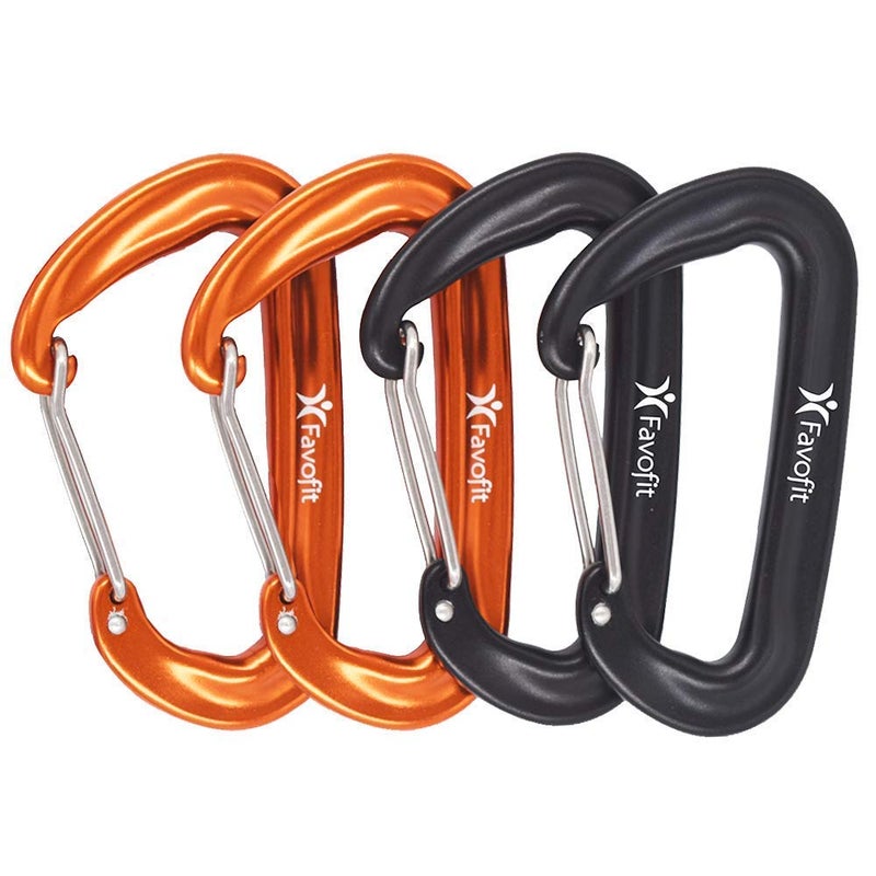 Favofit 12KN Heavy Duty Carabiner Clips - Favofit 3.2'' Small Carbineers for Hiking Camping Hammocks Keys Keychains Dog Leashes - Ideal for Outdoor Enthusiasts - Image 1