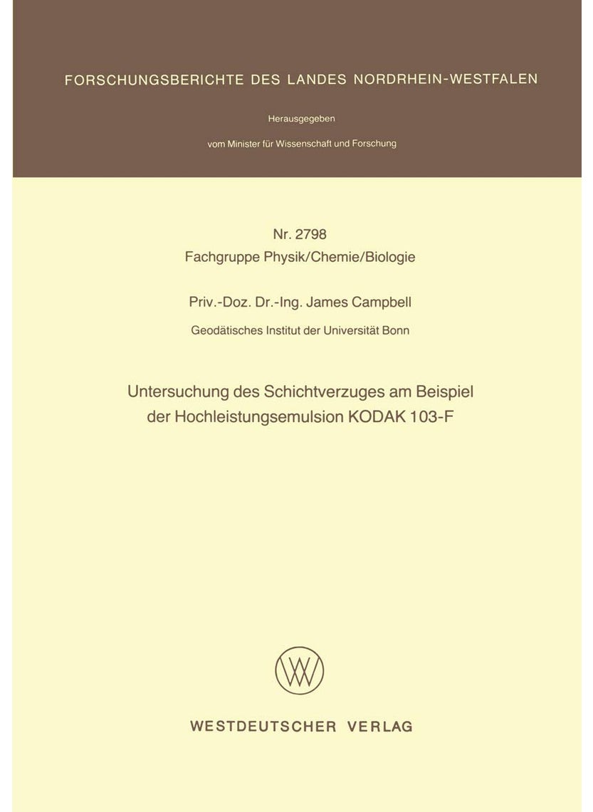 Untersuchung des Schichtverzuges am Beispiel der Hochleistungsemulsion KODAK 103-F 