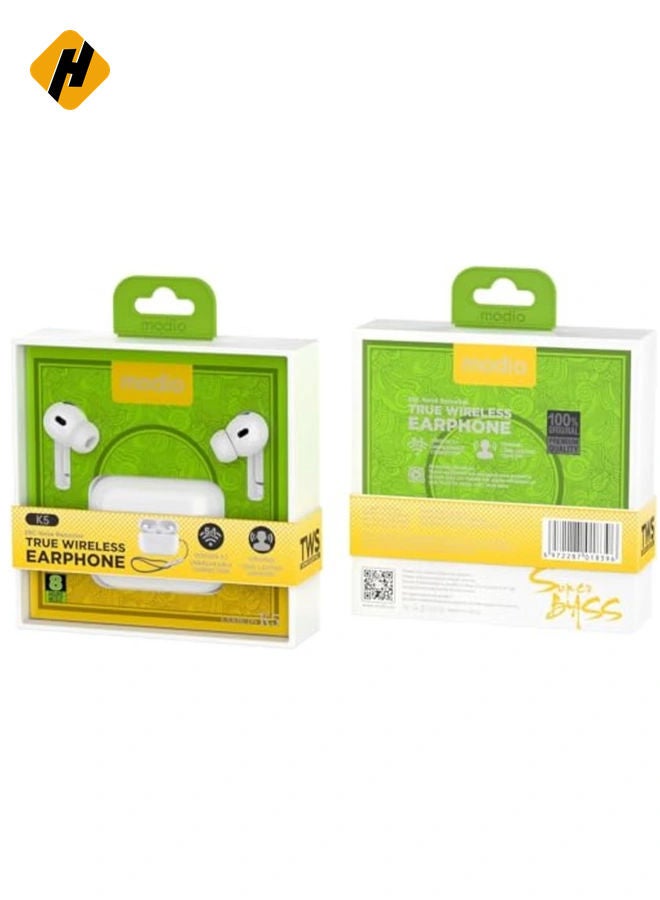 HuHa True Wireless Earphones – Premium Sound, Comfortable Fit, with Free Case (White) - Image 2