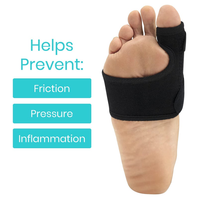 Vive Bunion Brace (Pair) - Big Toe Corrector Straightener with Splint - Hallux Valgus Pad, Joint Pain Relief, Alignment Treatment - Orthopedic Sleeve Foot Wrap Support for Men and Women (Black) - Image 2