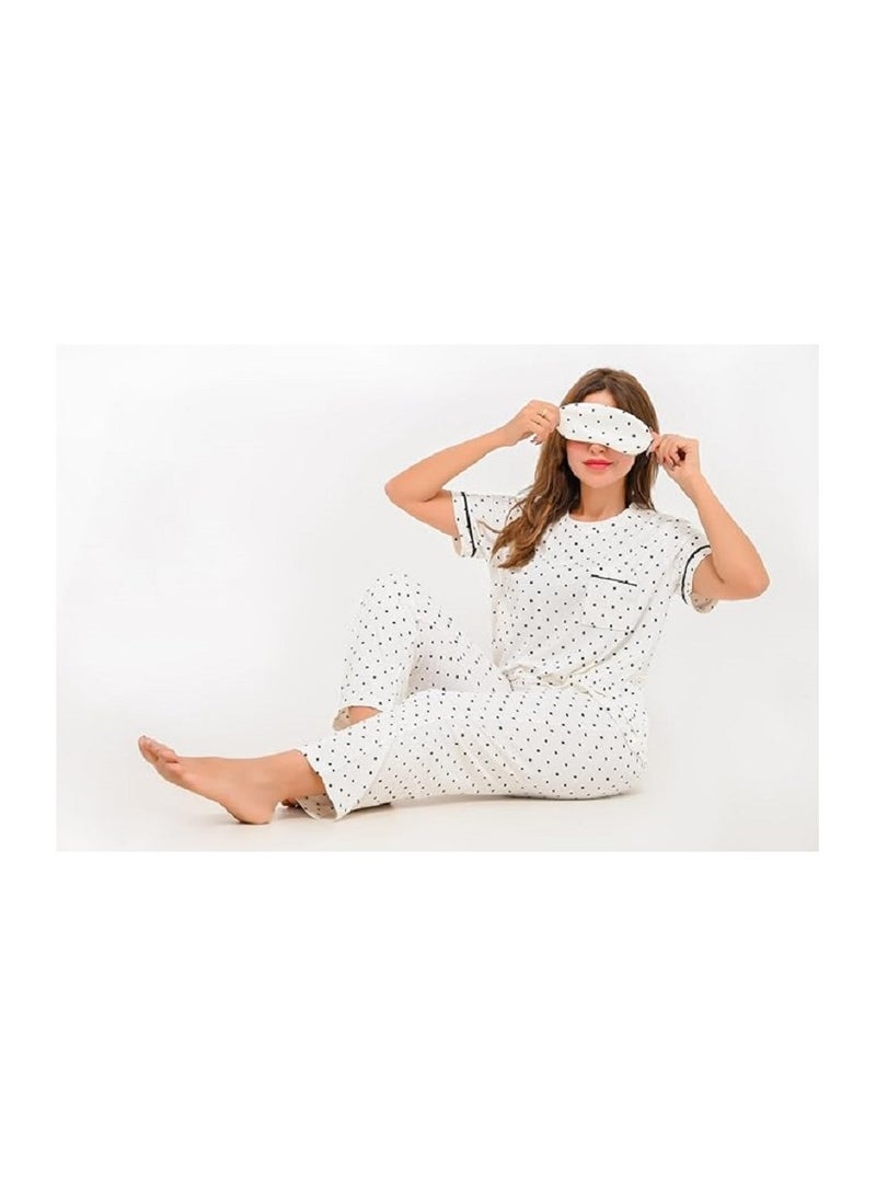 Summer Pajama - Tring Summer 2 Piece Pants & T-Shirt - Light Pajama With Modern Pattern - For All Day Comfort And Style - Image 3