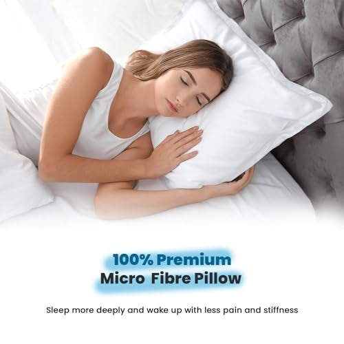 Sleepsia Microfiber Bed Pillow for Sleeping | Down Alternative Ultrasoft Cotton Washable Pillow | Soft Pillow (Hotel White Pack of 2) 16X24 - Image 5