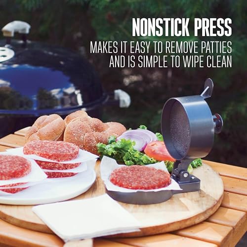 Weston Burger Press, Makes 4 1/2" Diameter Patties for Hamburger, Crab Cakes, Sausage, 1/4lb to 3/4lb, Single, Non-stick Heavy-Duty Cast Aluminum (07-0301) - Image 3