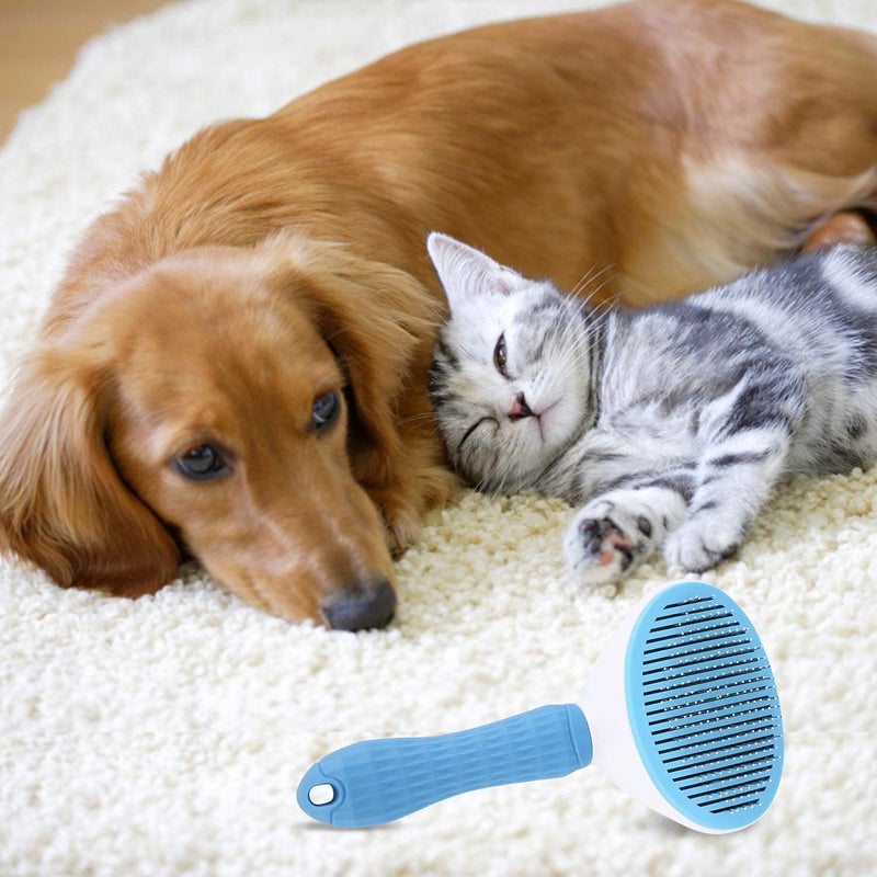 CARTIFY Self-Cleaning Slicker Pet Grooming Brush | Versatile and Efficient Pet Hair Cleaning Tool Suitable for Dogs, Cats, and All Other Pets | Easy-to-Use Rectangular Design for Effective Grooming and Shedding Control - Image 5