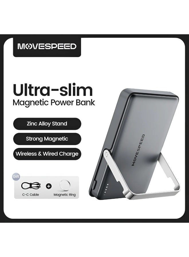 MOVESPEED 10000mAh Magnetic Power Bank – 20W PD Fast Charging & 15W Wireless, Ultra-Slim Portable Charger for iPhone & Android 16/15/14/13/12 - Image 2