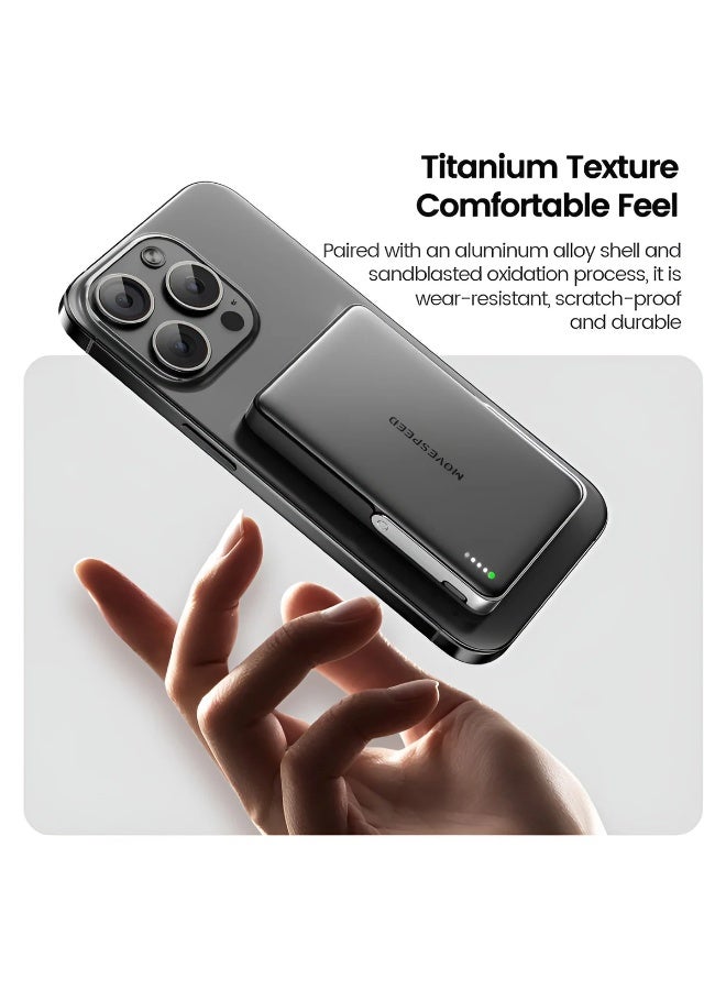 MOVESPEED 10000mAh Magnetic Power Bank – 20W PD Fast Charging & 15W Wireless, Ultra-Slim Portable Charger for iPhone & Android 16/15/14/13/12 - Image 4