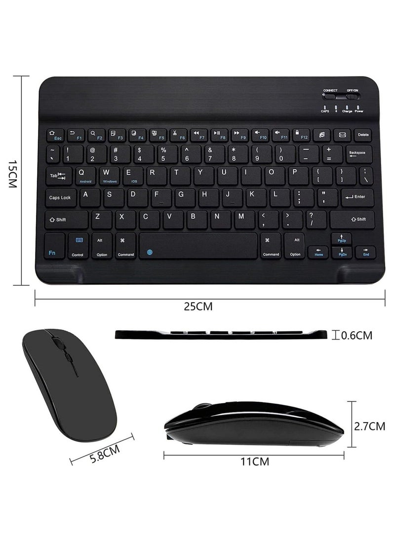 Generic Arabic and English Bluetooth Keyboard and Mouse Combo Ultra Slim Portable Compact Wireless Mouse Keyboard Set for IOS Android Windows Tablet Phone iPhone iPad Pro Air Mini  - Image 2