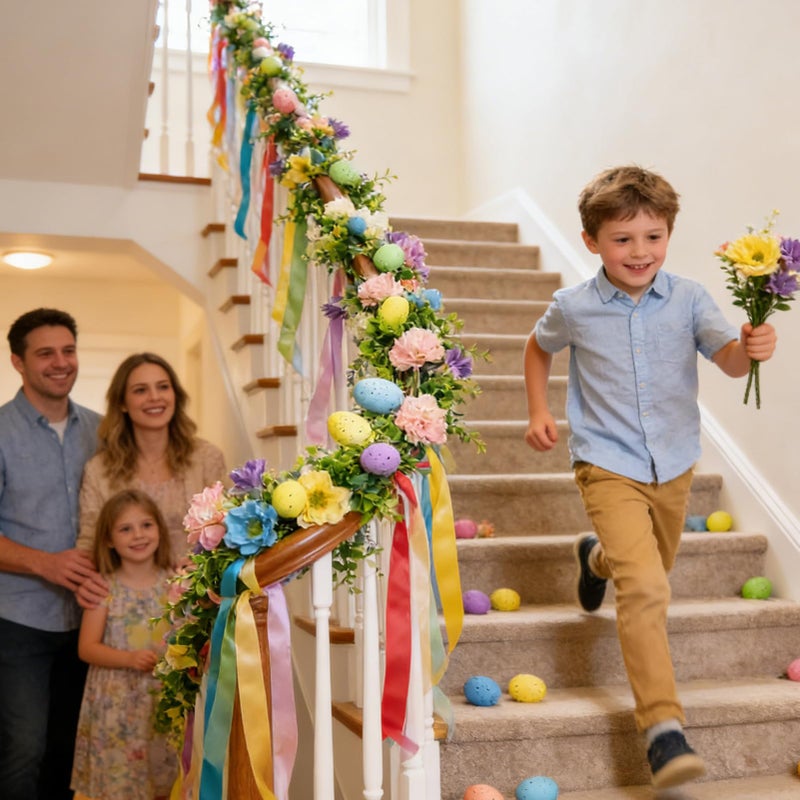 6ft Reusable Spring Easter Garland For Mantle Door Wall Indoor Outdoor Decor - Image 3
