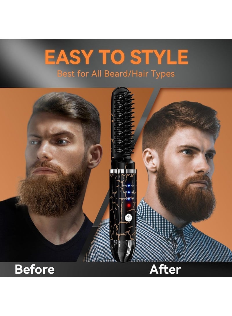 general Beard Straightening Heat Brush for Men Cordless Beard and Hair Straightener Mini and Anti-Scald Auto Shut Off - Image 5