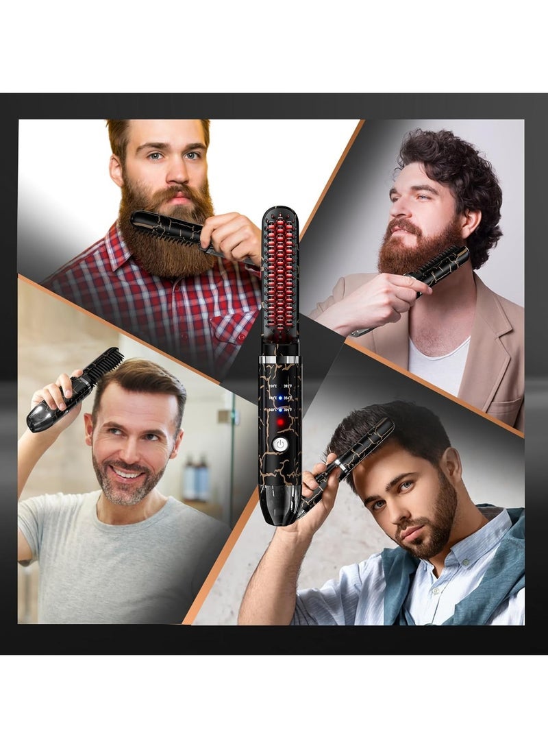 general Beard Straightening Heat Brush for Men Cordless Beard and Hair Straightener Mini and Anti-Scald Auto Shut Off - Image 2