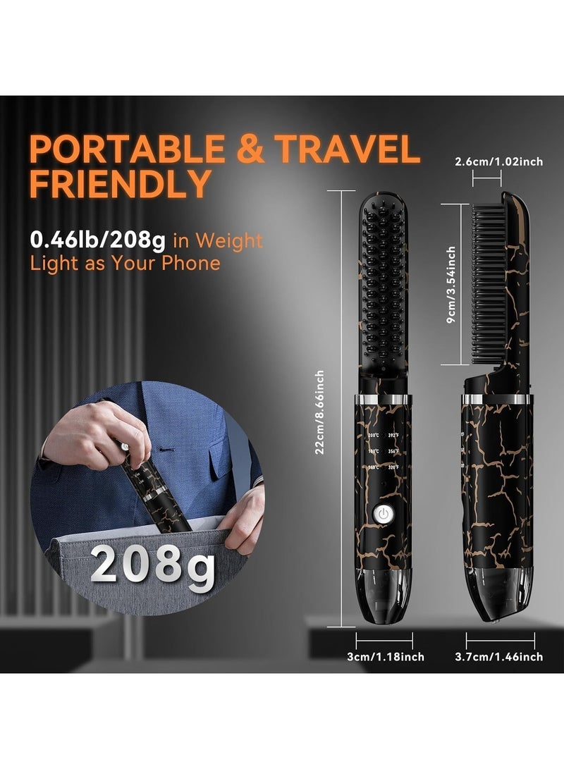 general Beard Straightening Heat Brush for Men Cordless Beard and Hair Straightener Mini and Anti-Scald Auto Shut Off - Image 3