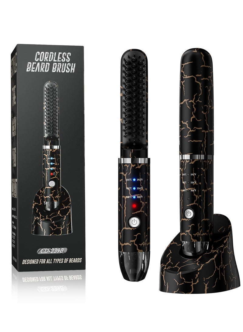general Beard Straightening Heat Brush for Men Cordless Beard and Hair Straightener Mini and Anti-Scald Auto Shut Off - Image 1