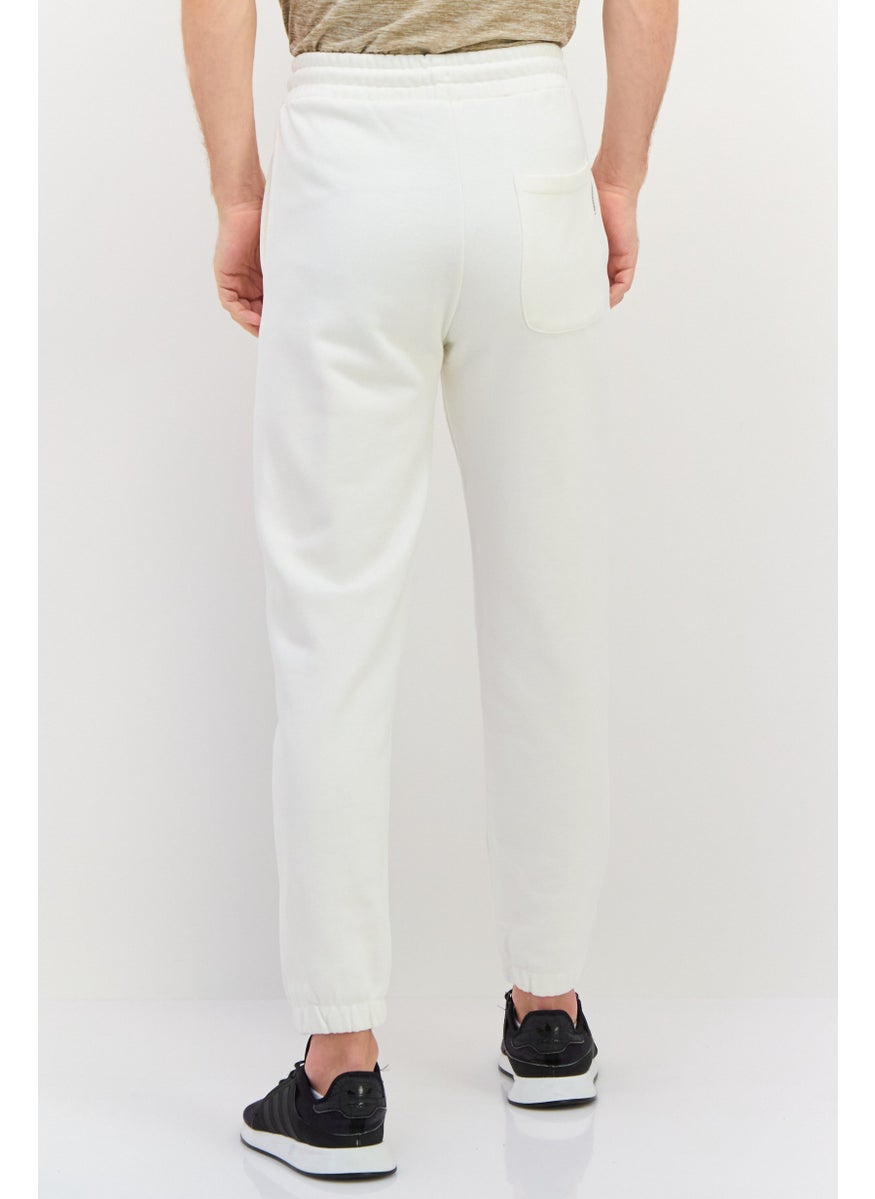 Scotch & Soda Men Regular Fit Brand Logo Jogger Pants, White  - Image 3