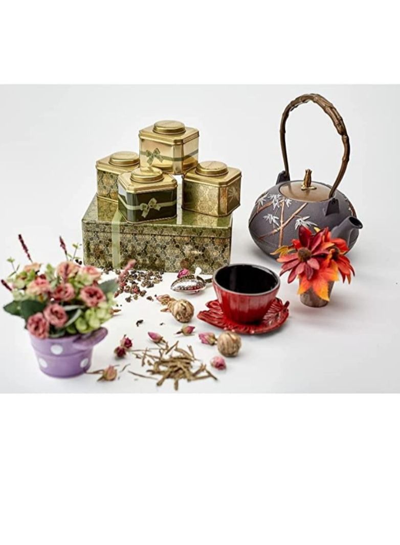 Tealand Durable Enameled  Coated Cast Iron Tea Cup & Leaf Saucer For Homes or Restaurants 0.1L Red - Image 5