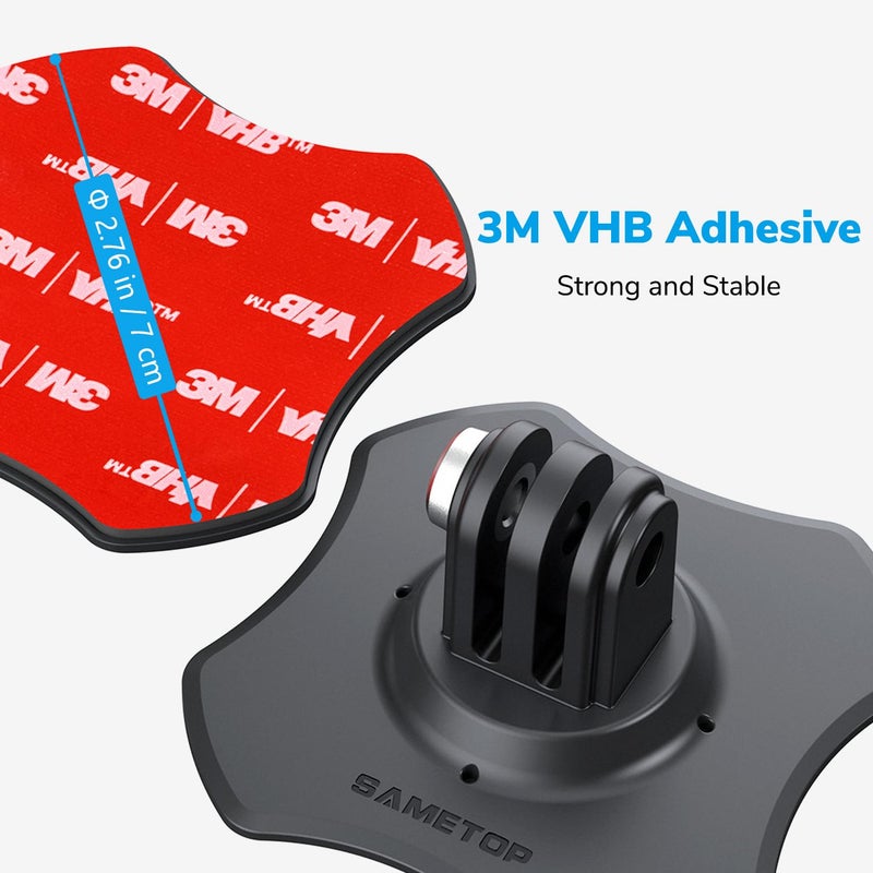 Sametop Flexible Adhesive Mount 3M Sticky Helmet Attachment Compatible with GoPro Hero 13 12 11 10 Max 9 8 7 6 Session Insta360 X5 X4 X3 X2 ONE DJI Osmo AKASO Action Cameras (2 Packs) - Image 4