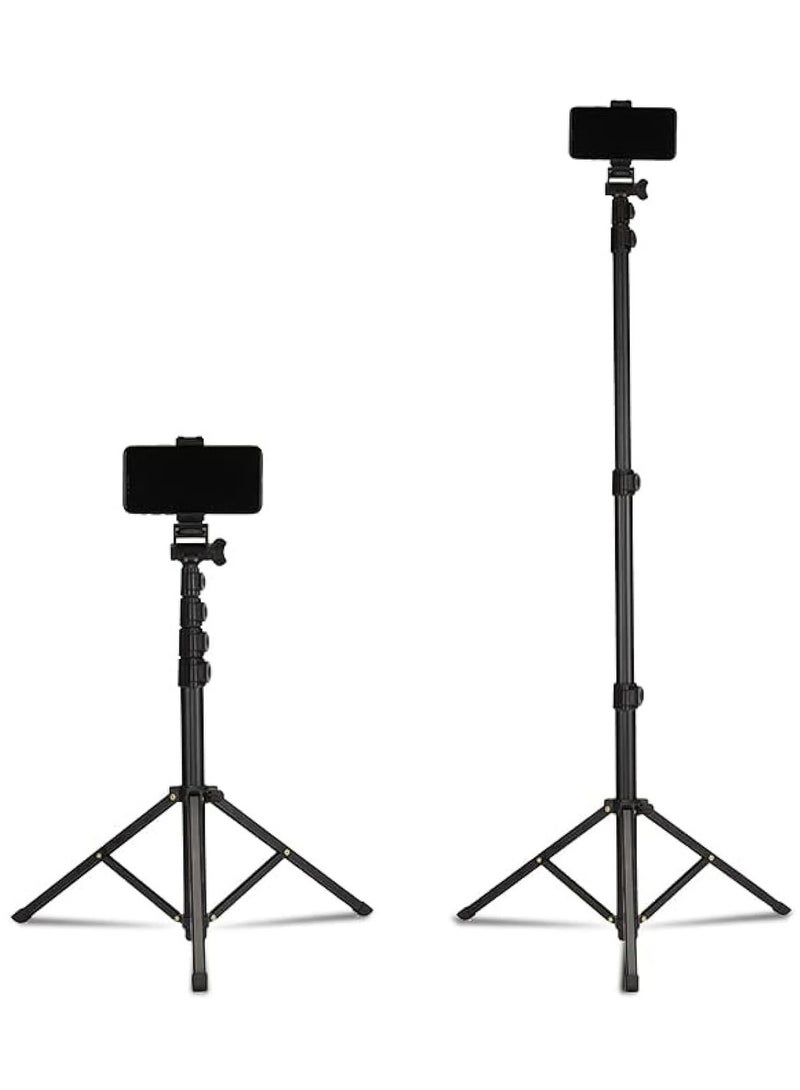 Jmary MT39 61inch Aluminum Extendable Cell Phone Tripod Stand with Selfie Stick Tripod and Phone Clip - Image 3