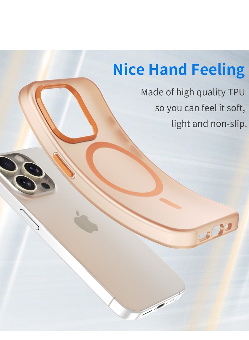 Abania iPhone 16 Pro Max Case with MagSafe, Translucent Matte Orange, Slim Military-Grade Shockproof, Anti-Yellow Anti-Fingerprint iPhone 16 Pro Max Cover Compatible with MagSafe Accessories - Image 3