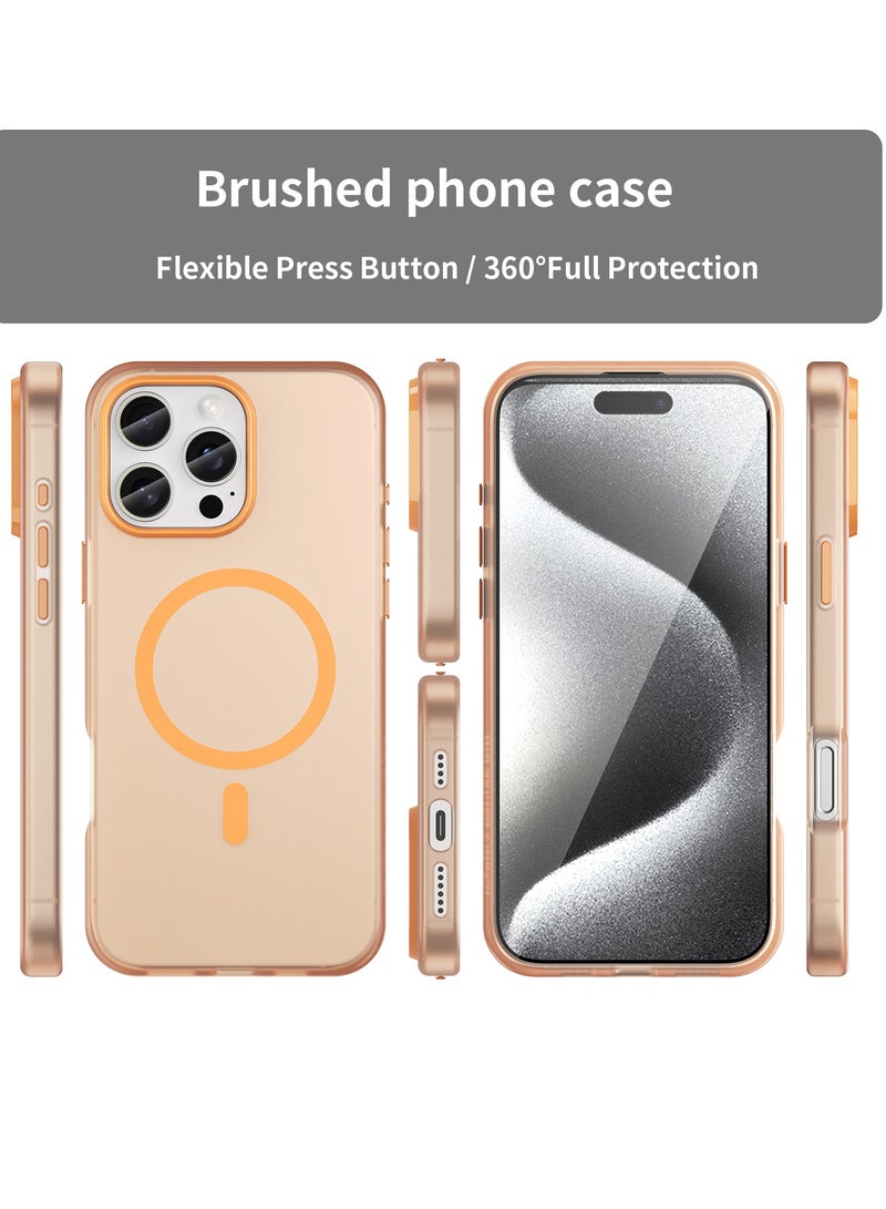 Abania iPhone 16 Pro Max Case with MagSafe, Translucent Matte Orange, Slim Military-Grade Shockproof, Anti-Yellow Anti-Fingerprint iPhone 16 Pro Max Cover Compatible with MagSafe Accessories - Image 2