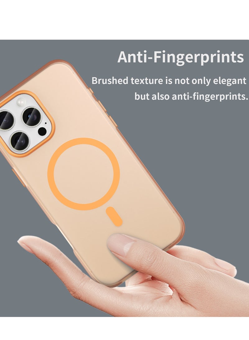 Abania iPhone 16 Pro Max Case with MagSafe, Translucent Matte Orange, Slim Military-Grade Shockproof, Anti-Yellow Anti-Fingerprint iPhone 16 Pro Max Cover Compatible with MagSafe Accessories - Image 4