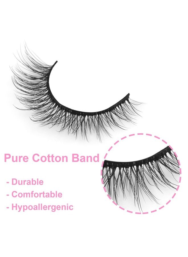 Kiromiro Natural Lashes 10mm Wispy False Eyelashes Natural Look Faux Mink Wispies Eyelashes Fluffy Strip Lashes Pack by Kiromiro - Image 3