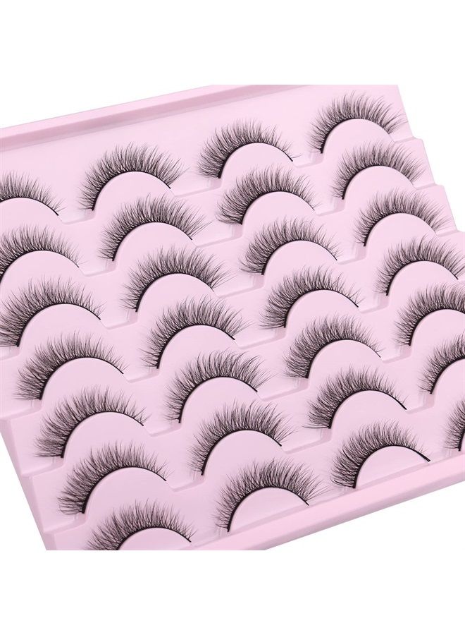 Kiromiro Natural Lashes 10mm Wispy False Eyelashes Natural Look Faux Mink Wispies Eyelashes Fluffy Strip Lashes Pack by Kiromiro - Image 5
