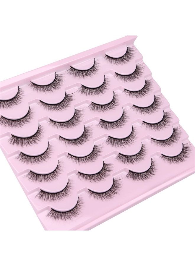 Kiromiro Natural Lashes 10mm Wispy False Eyelashes Natural Look Faux Mink Wispies Eyelashes Fluffy Strip Lashes Pack by Kiromiro - Image 4