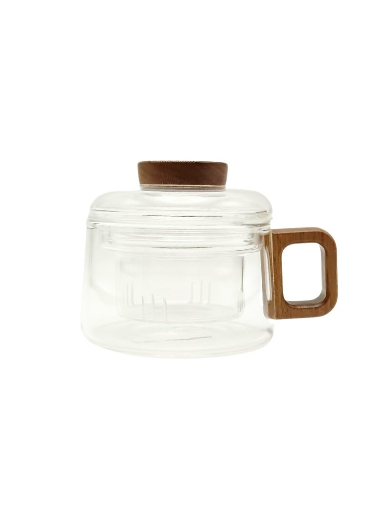 Liying 1Pcs Borosilicate Glass Coffee Cup with Infuser and Lid /150ml for Tea, Milk, Coffee, Juice, Stovetop Safe  - Image 1