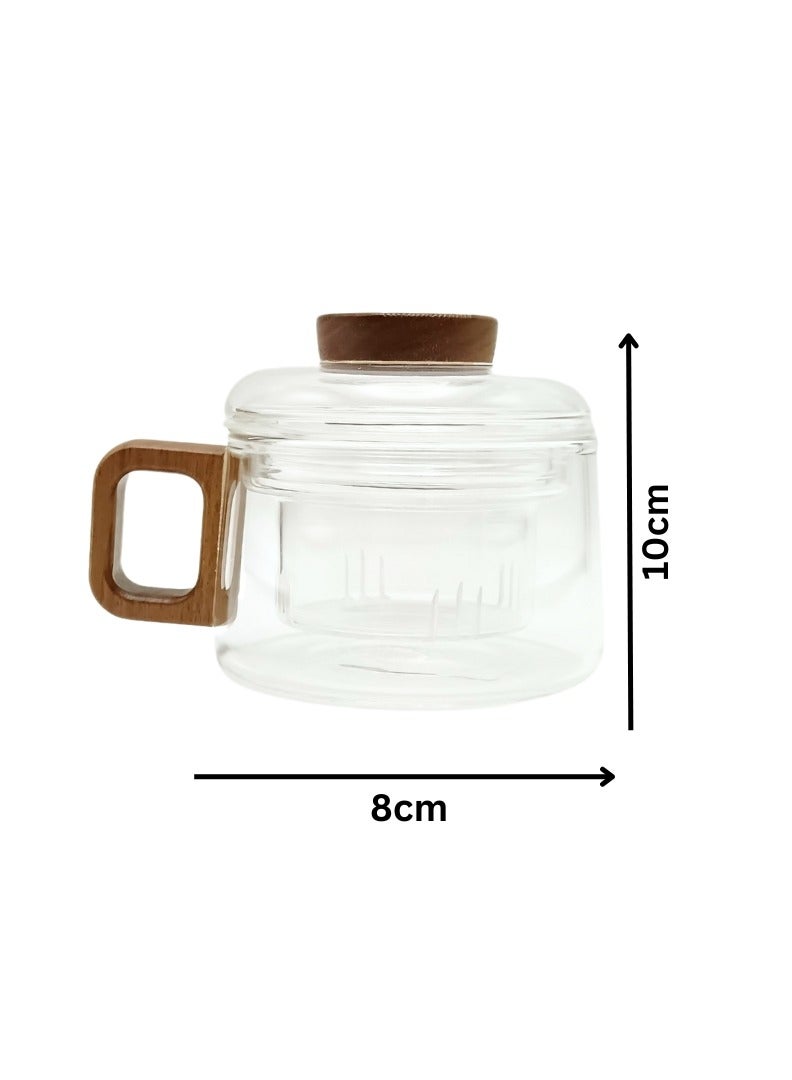 Liying 1Pcs Borosilicate Glass Coffee Cup with Infuser and Lid /150ml for Tea, Milk, Coffee, Juice, Stovetop Safe  - Image 3