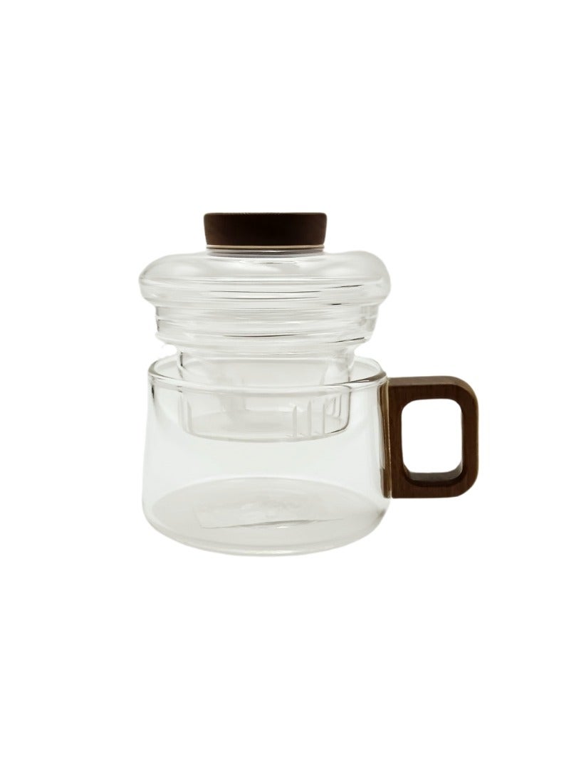 Liying 1Pcs Borosilicate Glass Coffee Cup with Infuser and Lid /150ml for Tea, Milk, Coffee, Juice, Stovetop Safe  - Image 4