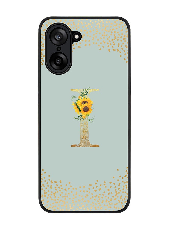 Stylizedd For OnePlus Nord CE5 / Ace 5 Racing Case,Slim fit Camera Protection, Shockproof Thin Phone cover  - Custom Floral Monogram - I  (Light Grey )