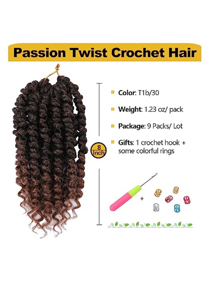 Forevery Passion Twist Hair 8 Inch Passion Twist Crochet Hair Pre twisted Crochet Hair For Black Women Crochet Passion Twist Hair With Curly Ends T30 - Image 3