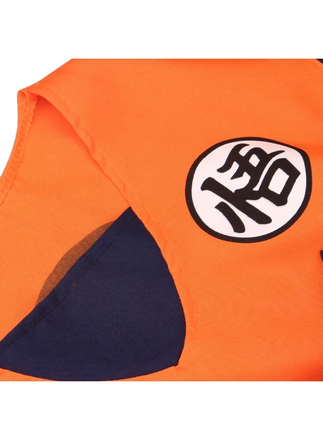Dragon Ball Super Saiyan Goku Cosplay Costume - Kid & Adult Universal 6-Piece Set for Halloween Performances   (Includes Top/Pants/Belt/Wrist Guards/Boot Covers/Tail | Sizes 160) - Image 4