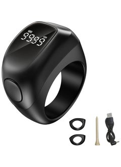 LIXES Smart Tasbih Zikr Ring, 18mm 20mm 22mm, Rechargeable Zikr Ring, Ring Count Reminder, Muslim Prayer Timing Reminder, LED Display, Tasbih Counter  - Image 1
