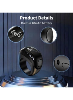 LIXES Smart Tasbih Zikr Ring, 18mm 20mm 22mm, Rechargeable Zikr Ring, Ring Count Reminder, Muslim Prayer Timing Reminder, LED Display, Tasbih Counter  - Image 3