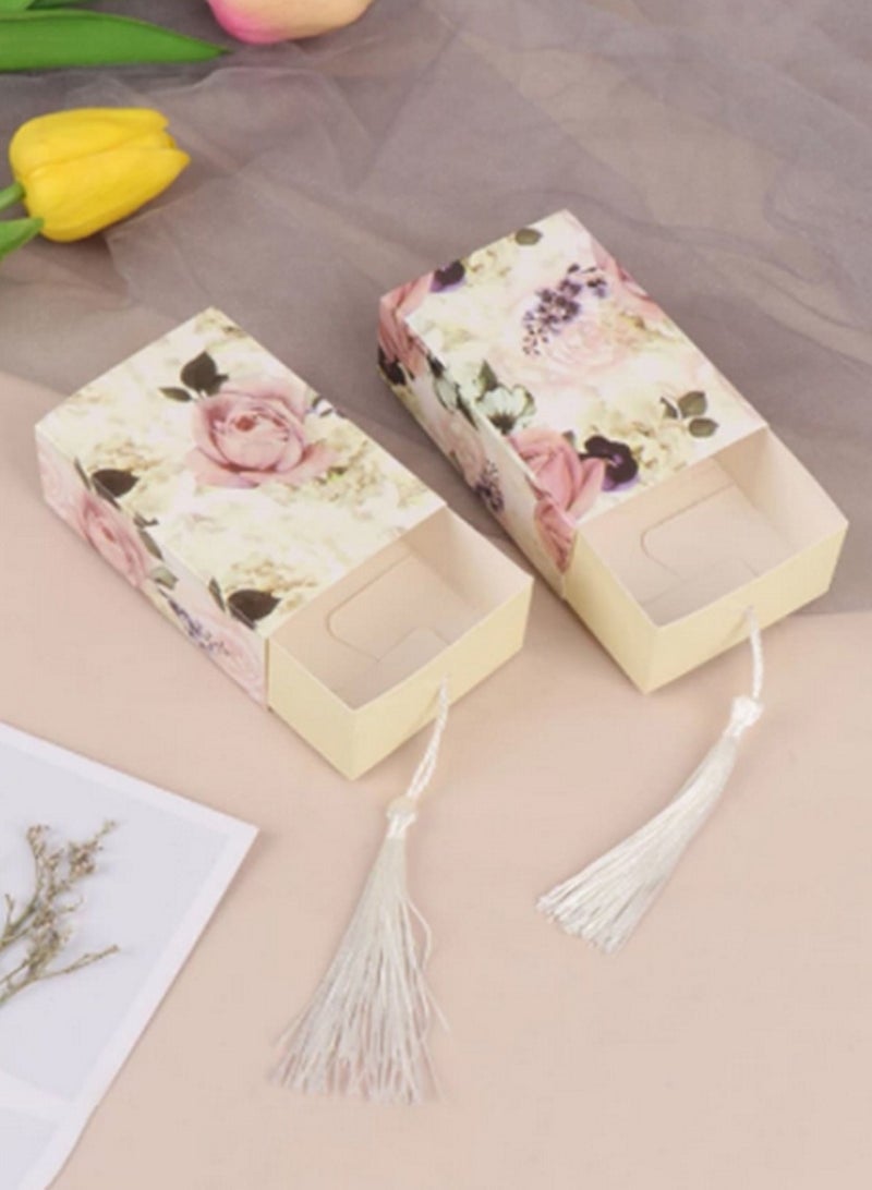 5-Piece Floral Mini Gift Box Set – Elegant Storage with Portable String Handle - Image 1