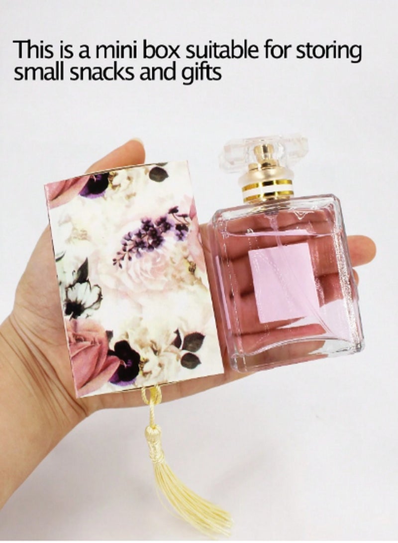 5-Piece Floral Mini Gift Box Set – Elegant Storage with Portable String Handle - Image 2