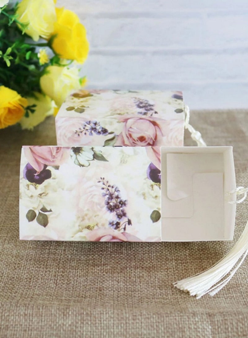 5-Piece Floral Mini Gift Box Set – Elegant Storage with Portable String Handle - Image 3