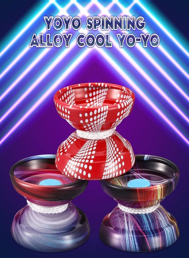 Chalyna 4 Pieces Yoyo Alloy Responsive Ball, Metal Yoyo String Trick Ball for Beginners, Boys, Adults Players Auto Return Technology Ball(Multi Style) - Image 5