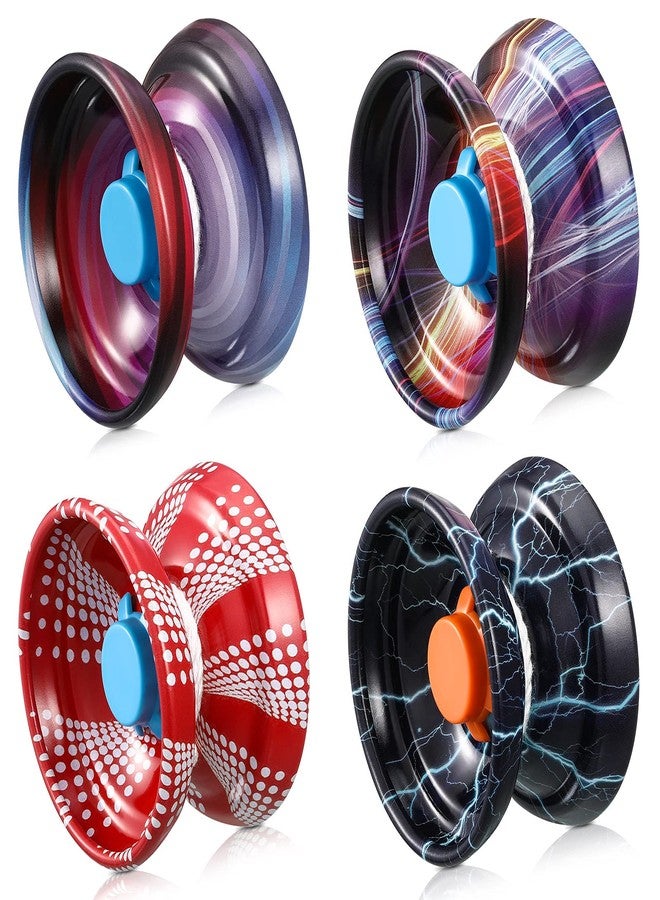 Chalyna 4 Pieces Yoyo Alloy Responsive Ball, Metal Yoyo String Trick Ball for Beginners, Boys, Adults Players Auto Return Technology Ball(Multi Style) - Image 1
