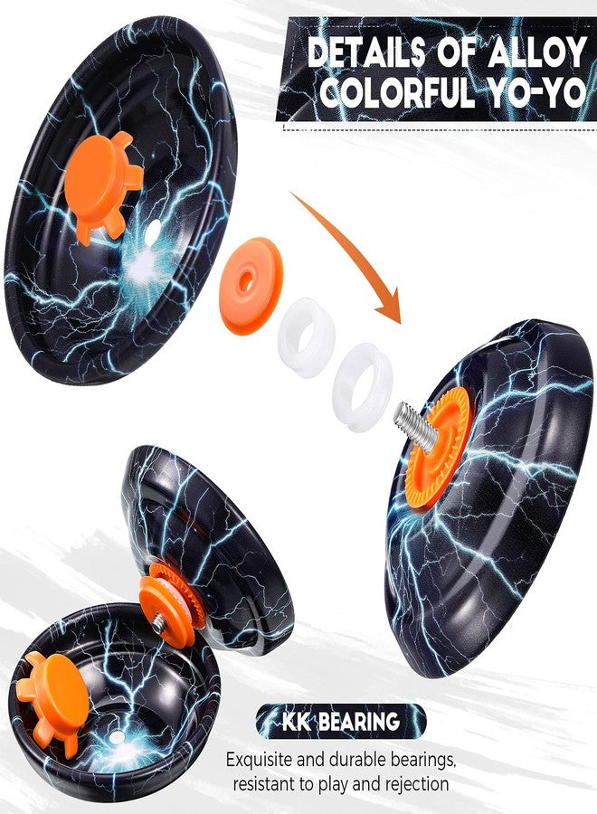 Chalyna 4 Pieces Yoyo Alloy Responsive Ball, Metal Yoyo String Trick Ball for Beginners, Boys, Adults Players Auto Return Technology Ball(Multi Style) - Image 3