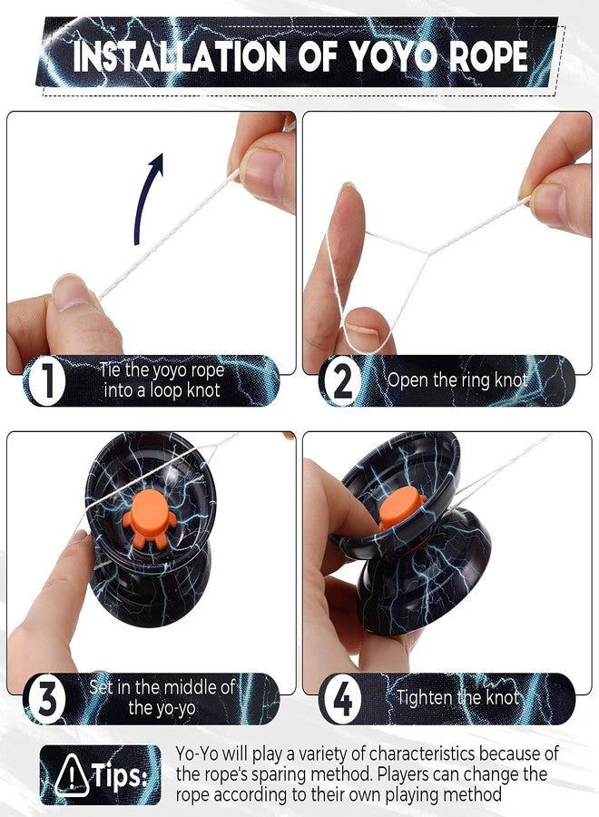 Chalyna 4 Pieces Yoyo Alloy Responsive Ball, Metal Yoyo String Trick Ball for Beginners, Boys, Adults Players Auto Return Technology Ball(Multi Style) - Image 4