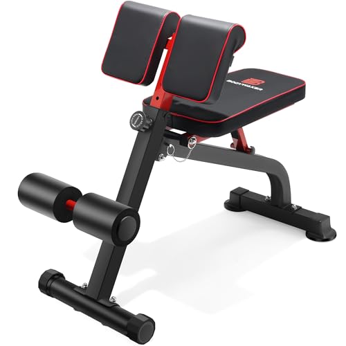 BODYWAKER Roman Chair Back Extension Bench for Glute, Hamstring and Lower Back, Hyperextension Bench, Adjustable & Foldable Weight Bench for Home Gym Strength Training (Black) - Image 1