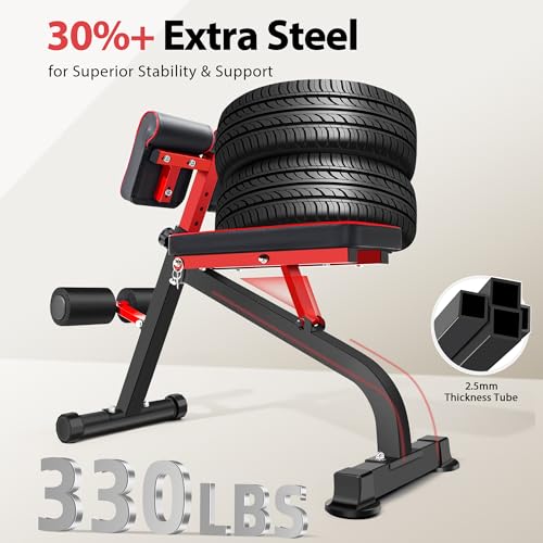 BODYWAKER Roman Chair Back Extension Bench for Glute, Hamstring and Lower Back, Hyperextension Bench, Adjustable & Foldable Weight Bench for Home Gym Strength Training (Black) - Image 4
