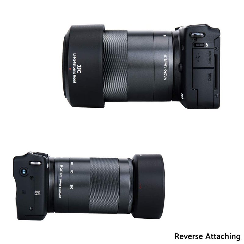 JJC Bayonet Dedicated Lens Hood Shade for Canon EF-M 55-200mm f/4.5-6.3 is STM Lens on Canon EOS M50 M100 Mirrorless Camera, Replaces Canon ET-54B OEM Lens Hood - Image 4
