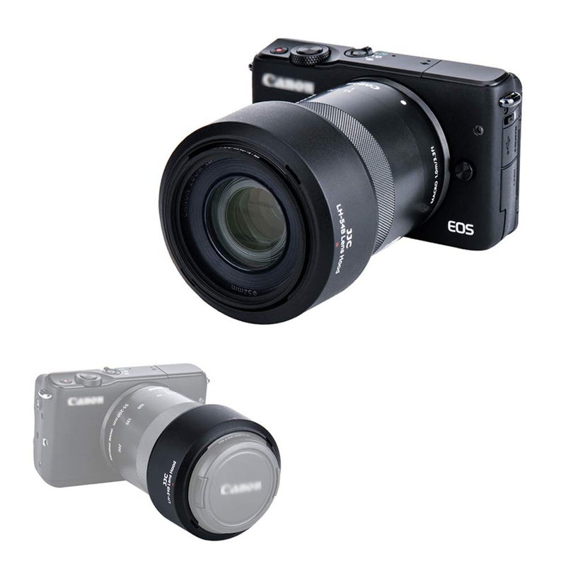 JJC Bayonet Dedicated Lens Hood Shade for Canon EF-M 55-200mm f/4.5-6.3 is STM Lens on Canon EOS M50 M100 Mirrorless Camera, Replaces Canon ET-54B OEM Lens Hood - Image 5