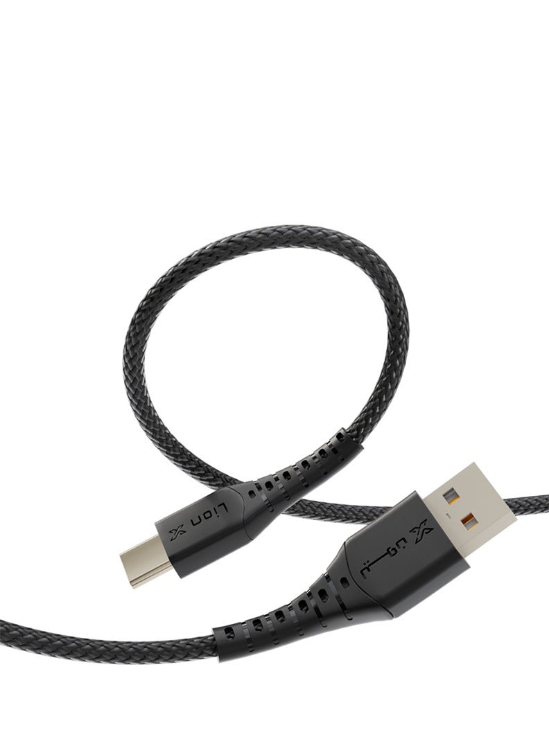 ليون اكس كابل ليون اكس [عبوة من 3 قطع بطول 1 أمتر ]، كابل USB إلى USB C، سلك شاحن USB A إلى Type C لهاتف Samsung Galaxy S10 / S10+ / Note 9، LG V30 والمزيد (USB 2.0، أسود قماش) صناعة سعودية - Image 4