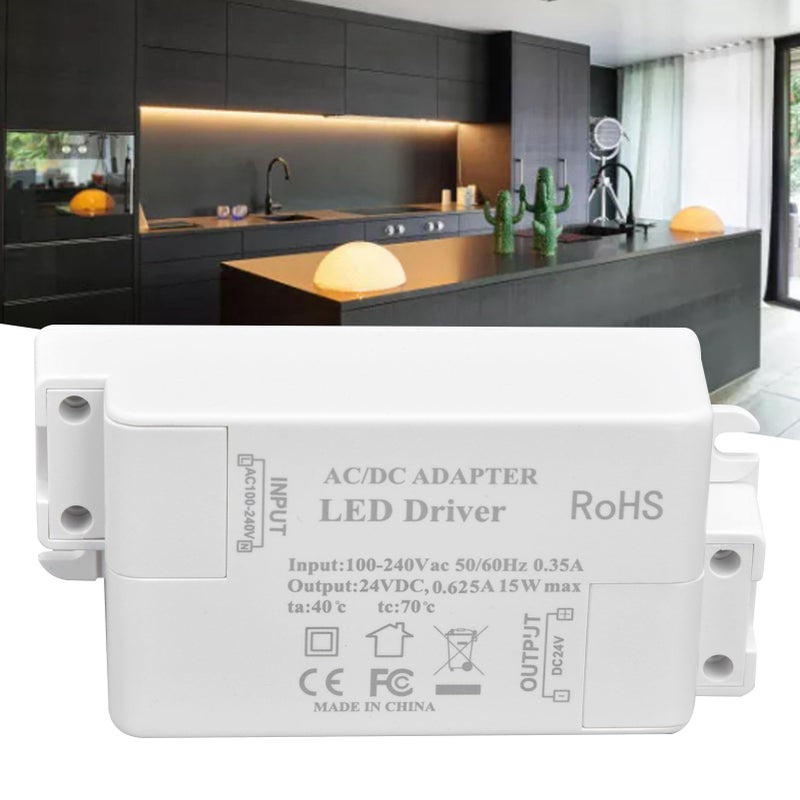 Constant Current LED Driver 15W AC to DC 24V 0.625A Power Supply for Cabinet Showcase DIY Lights - Image 3