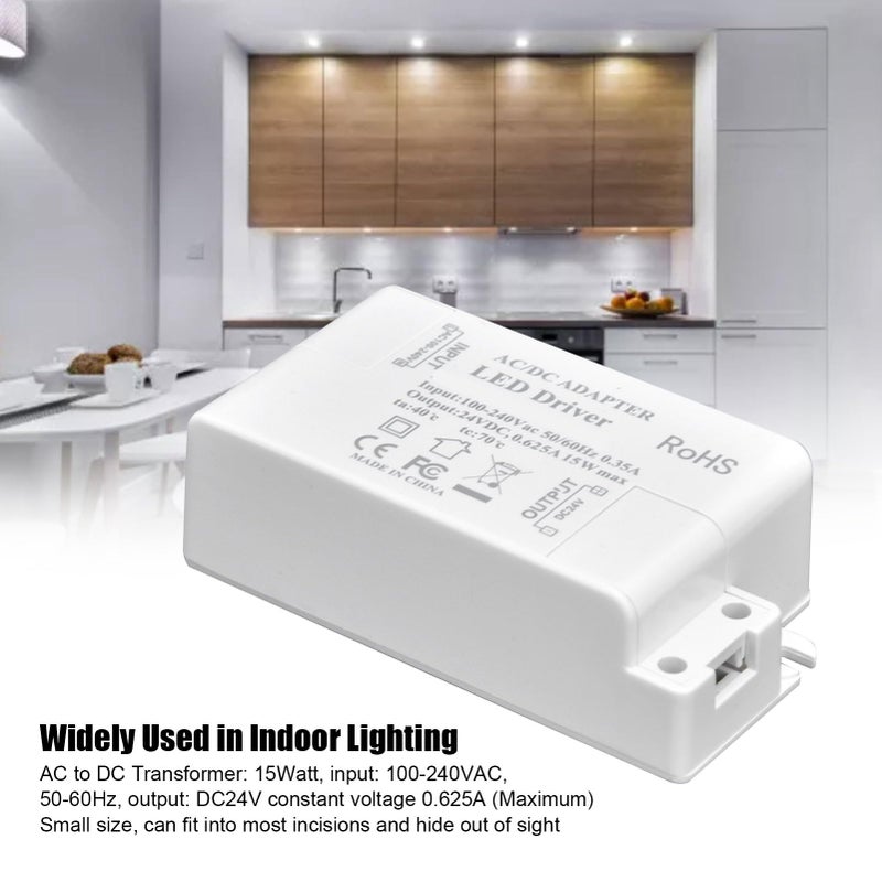 Constant Current LED Driver 15W AC to DC 24V 0.625A Power Supply for Cabinet Showcase DIY Lights - Image 5