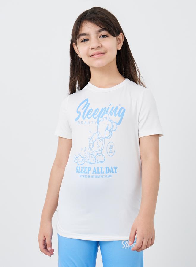 ستايلي طقم بيجامة وتيشيرت بطبعة دب ستايلي - Image 3